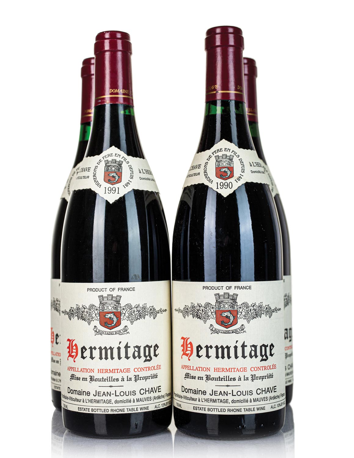Lot 237: 2 bottles each 1990 & 1991 J.L. Chave Hermitage