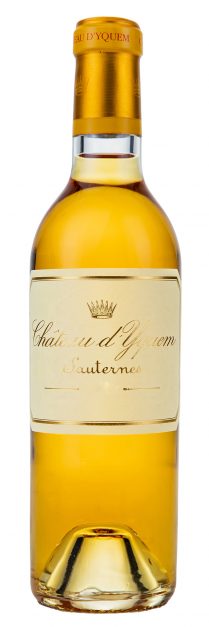 bottle of Chateau D'Yquem 750ml, with vintage scrubbed off label