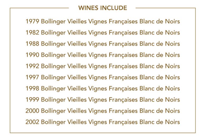 Bollinger Dinner Wine List